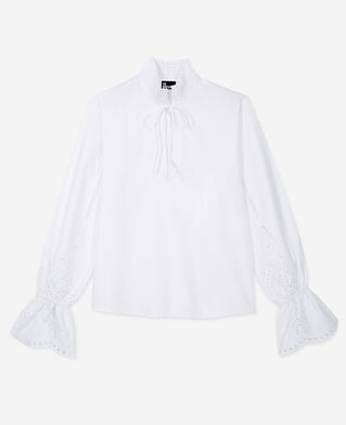 The Kooples F WHITE white blouse with broderie anglaise
