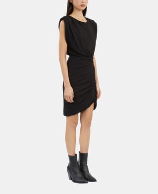 The Kooples WOMEN BLACK short black dress with shirring