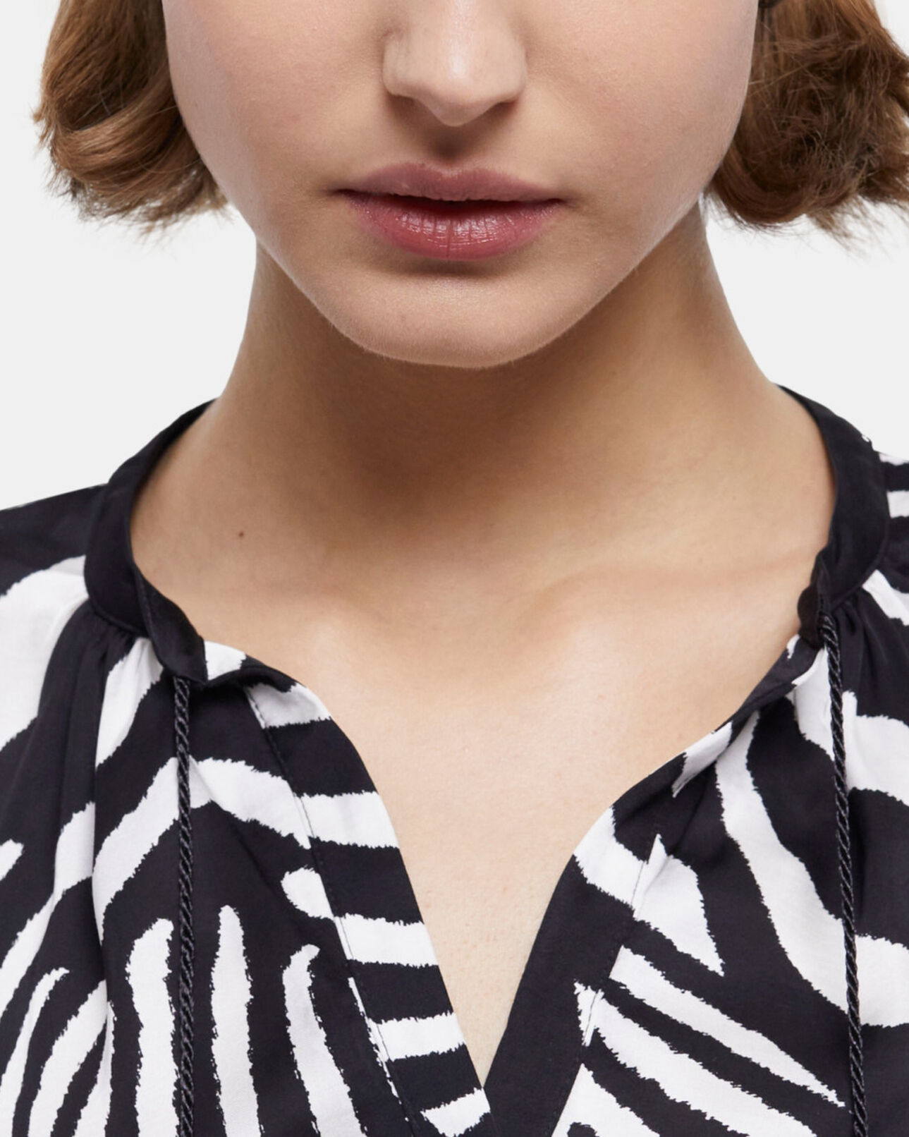 The Kooples WOMEN BLACK WHITE long black printed dress