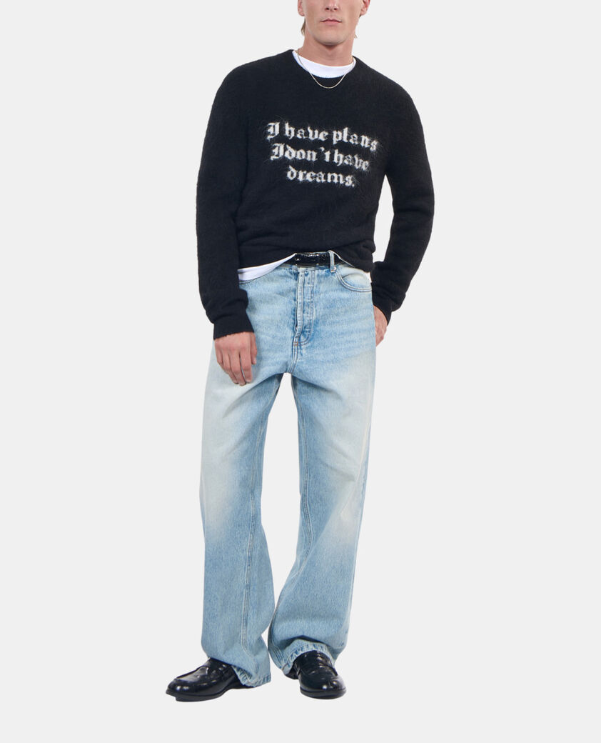 The Kooples H BLACK / WHITE black alpaca sweater