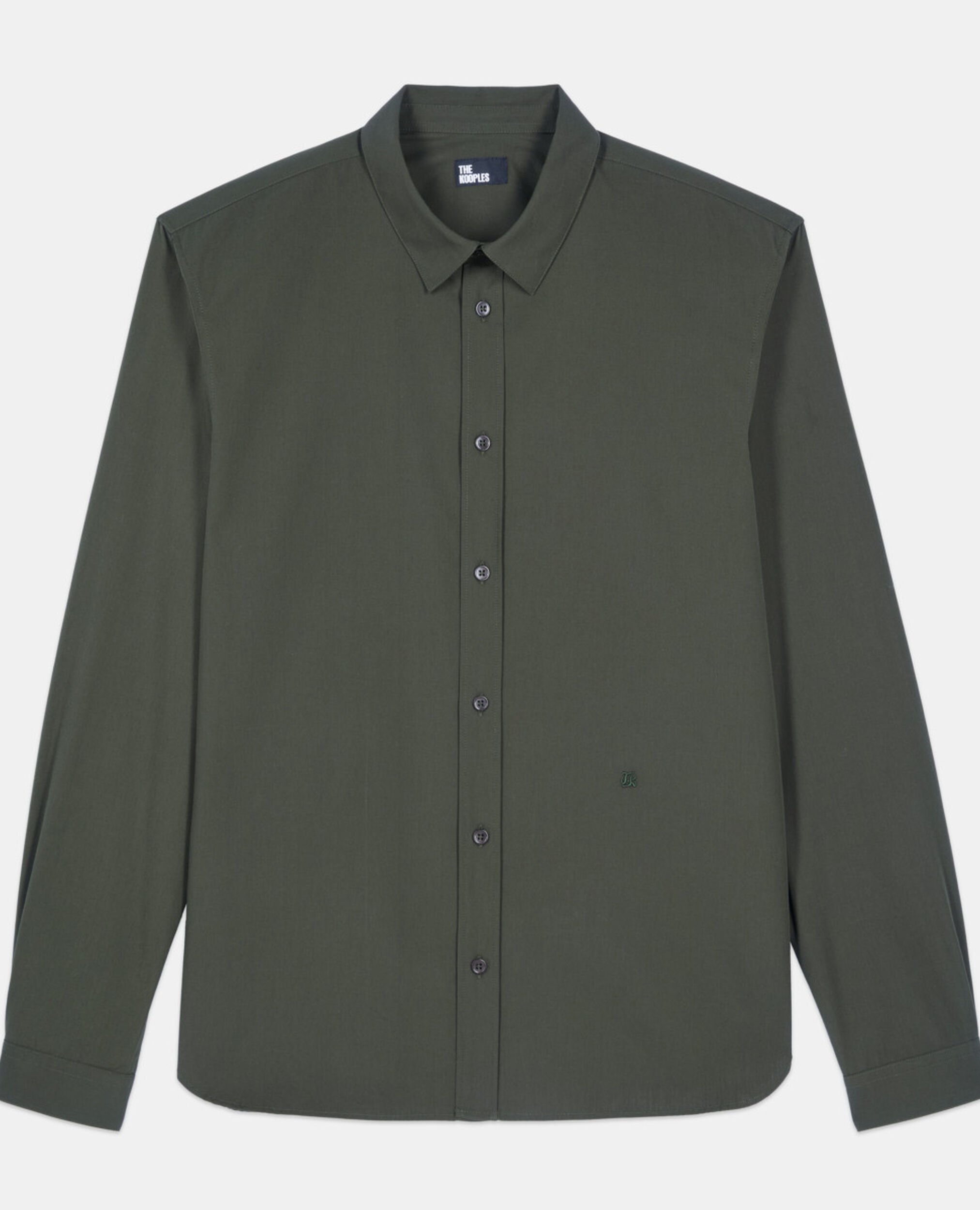 Khaki poplin shirt, DARK GREEN, hi-res image number null