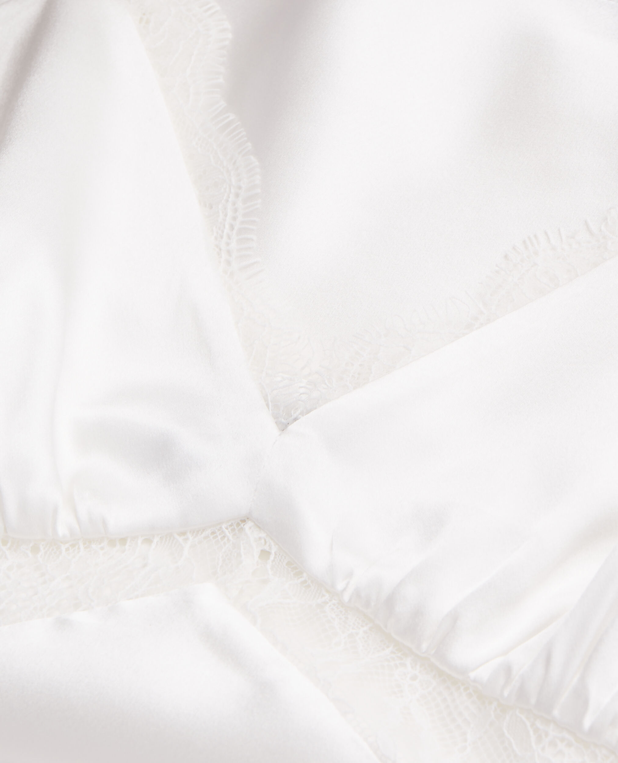 Ecru silk camisole with lace, ECRU, hi-res image number null
