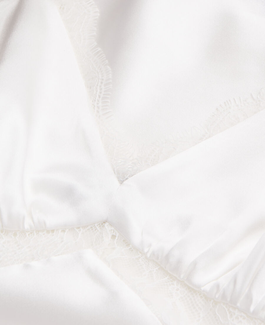 ecru silk camisole with lace