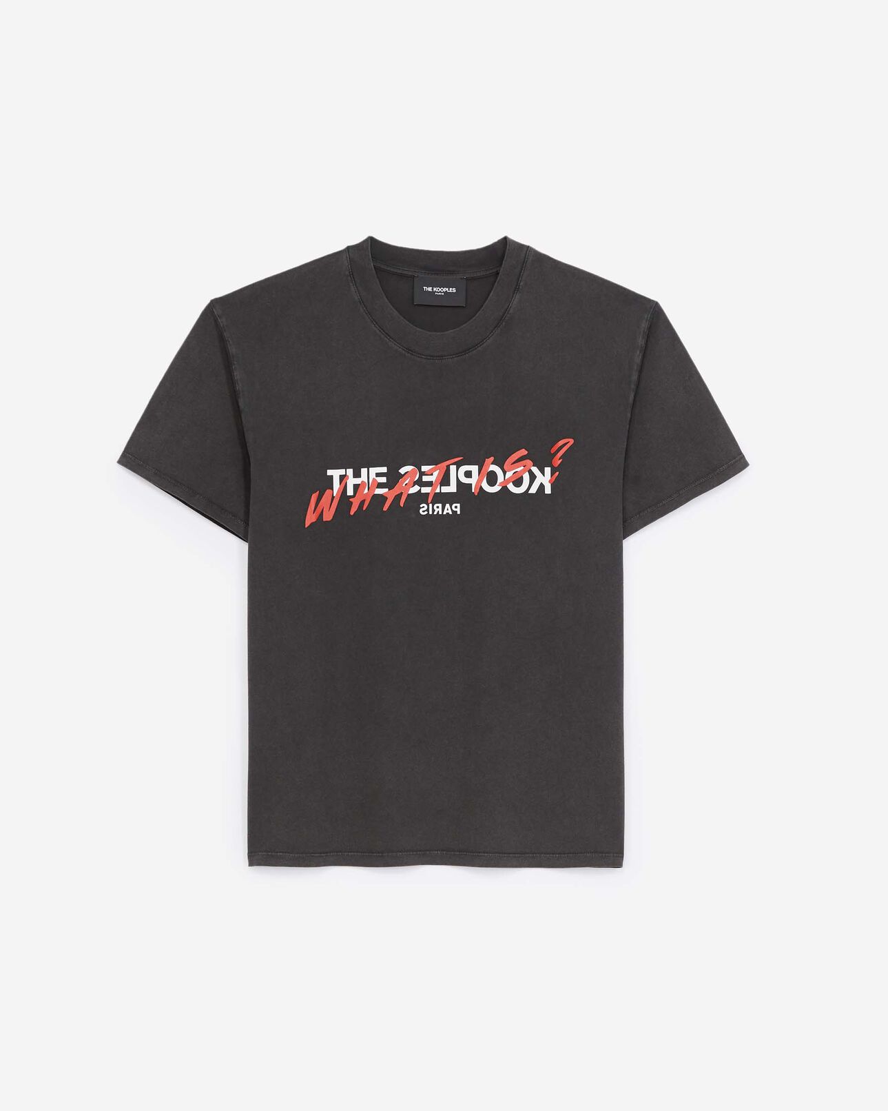 The Kooples FEMME BLACK WASHED t-shirt noir coton imprimé what is