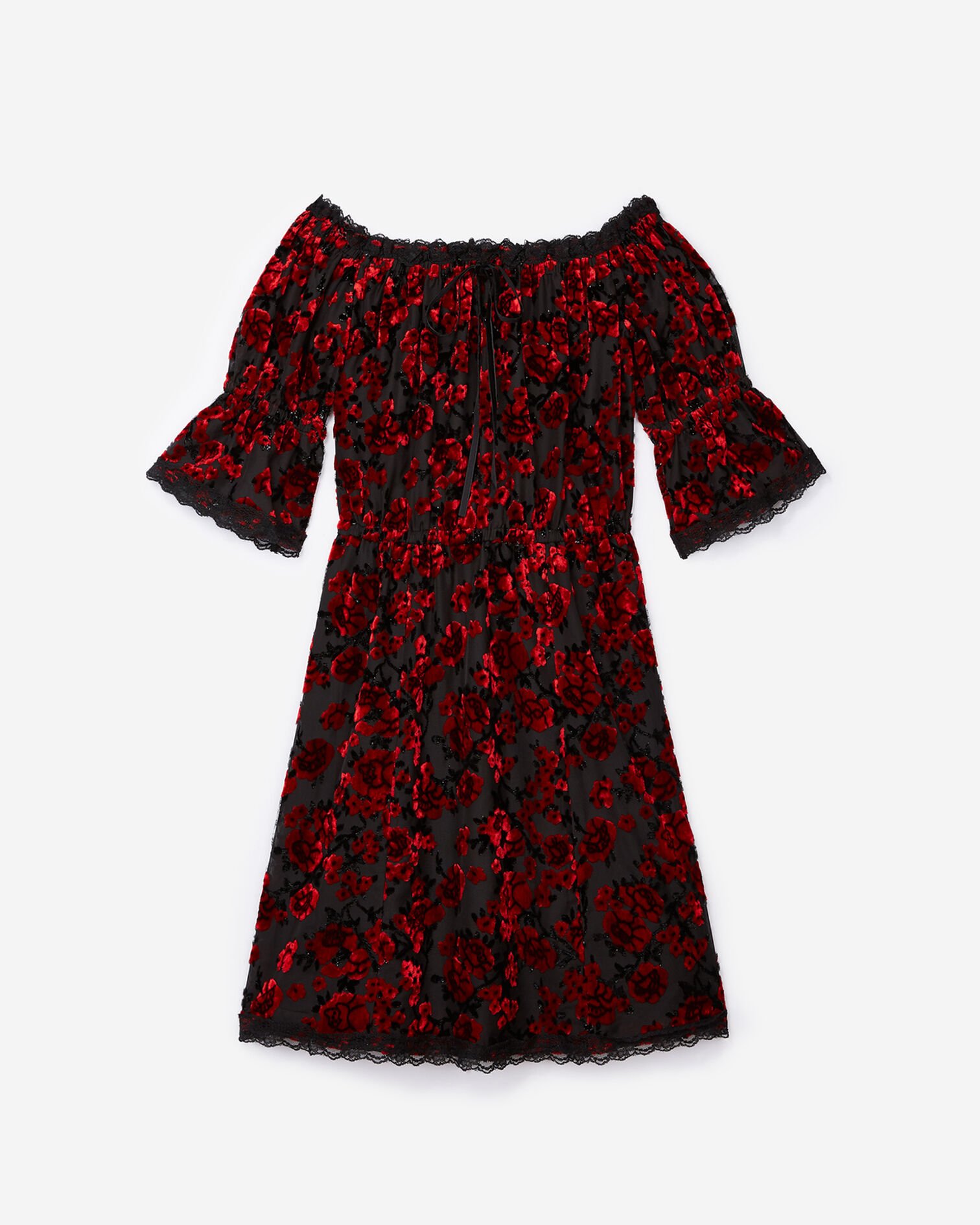Red roses mini dress, RED, hi-res image number null