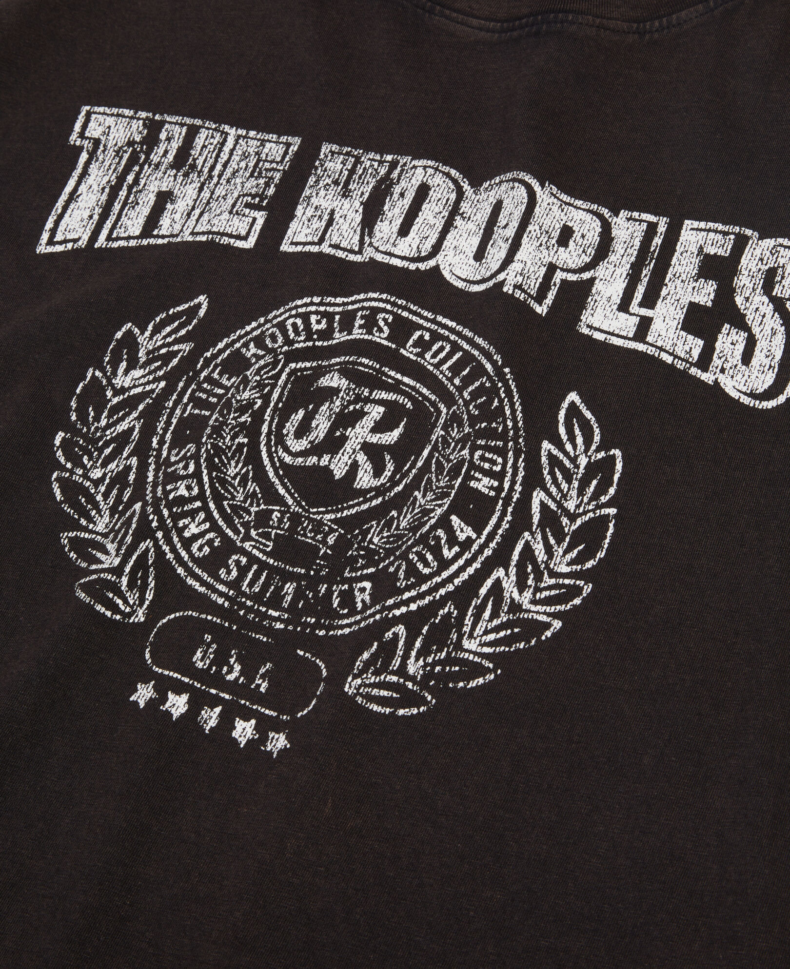 The Kooples WOMEN CARBONE carbon grey t-shirt with blazon serigraphy