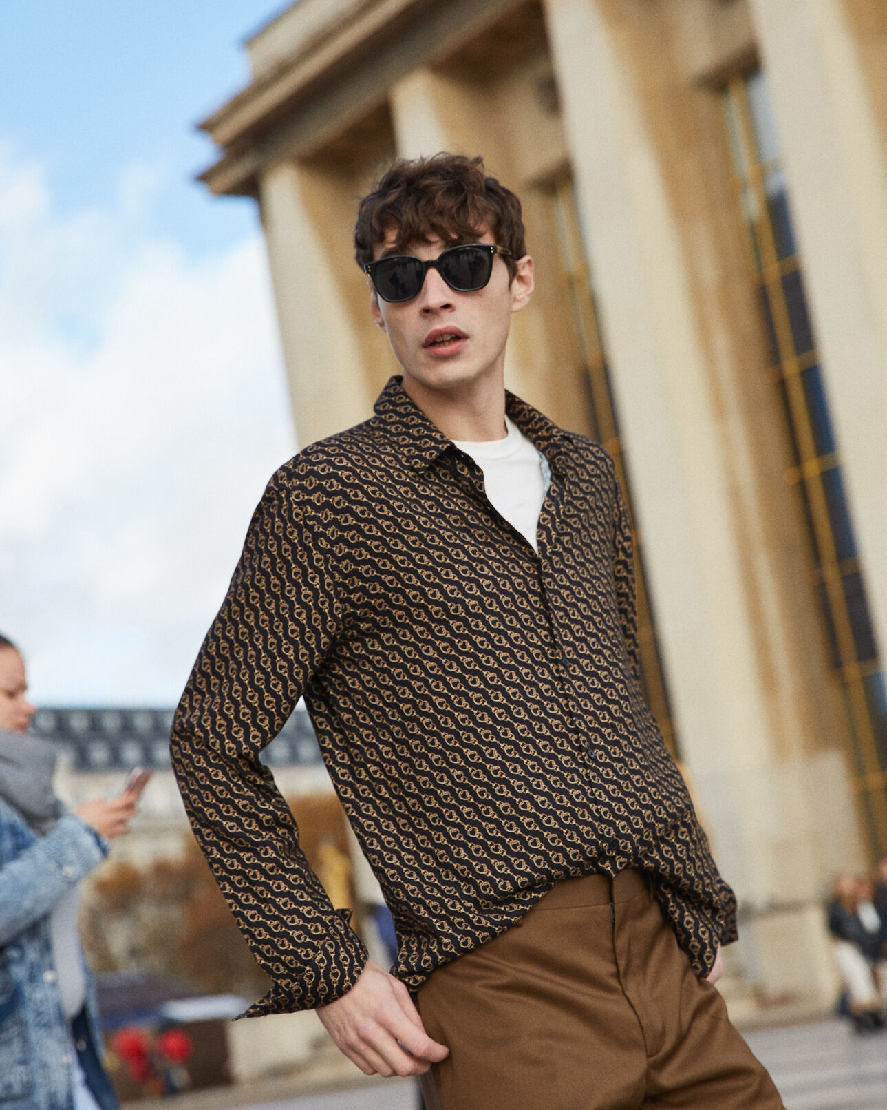 The Kooples HOMBRE BLACK / GOLD shirt