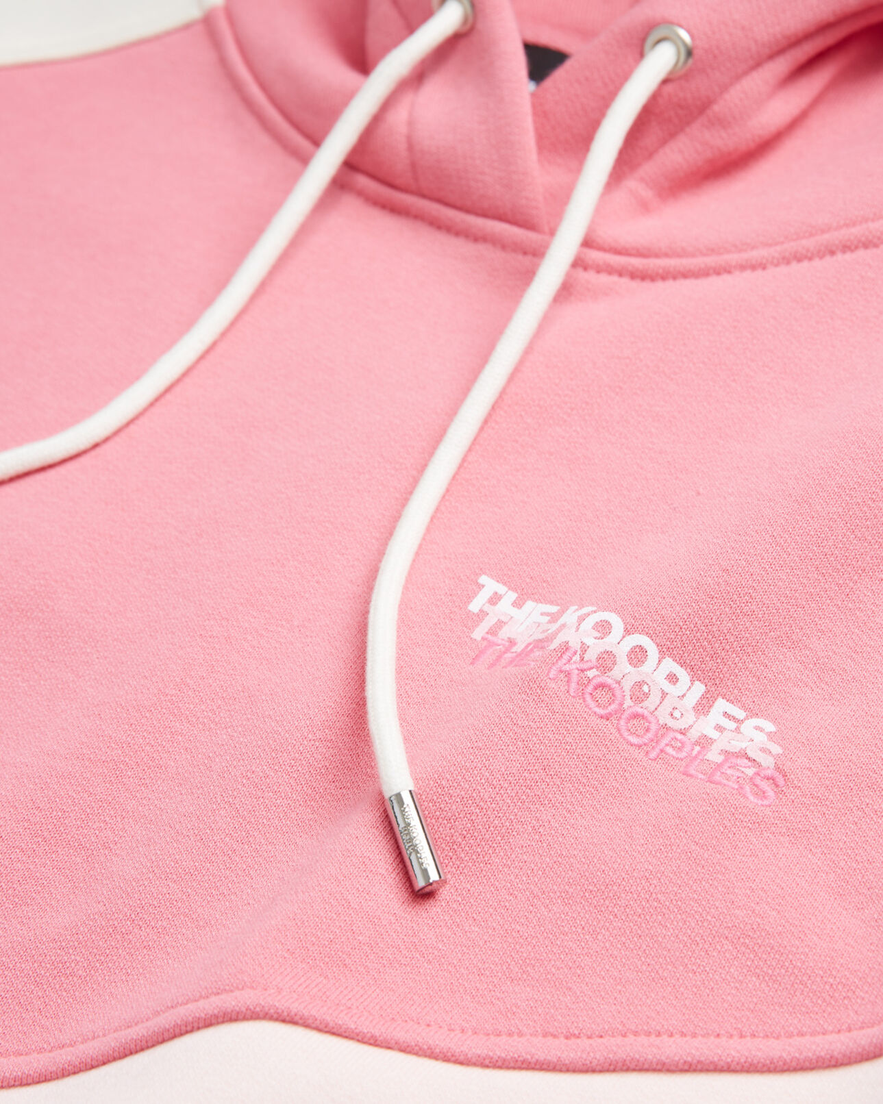 The Kooples MUJER PINK ECRU BLACK sudadera rosa blanco crudo capucha muletón