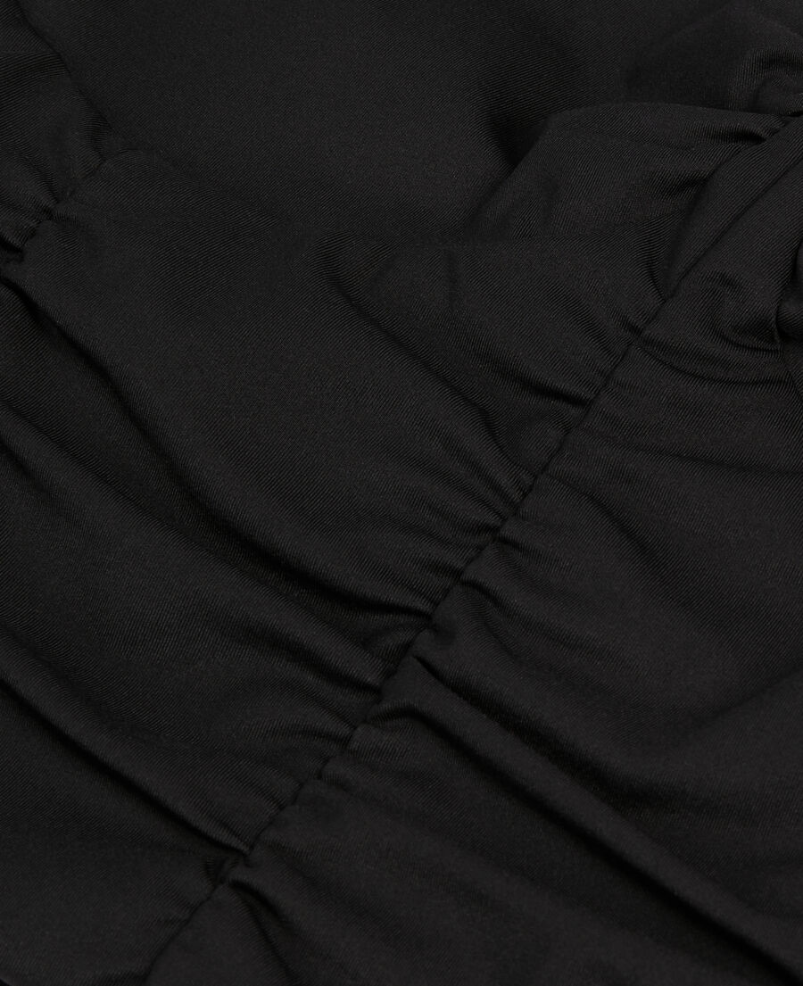 The Kooples FEMME BLACK top court avec drapé noir