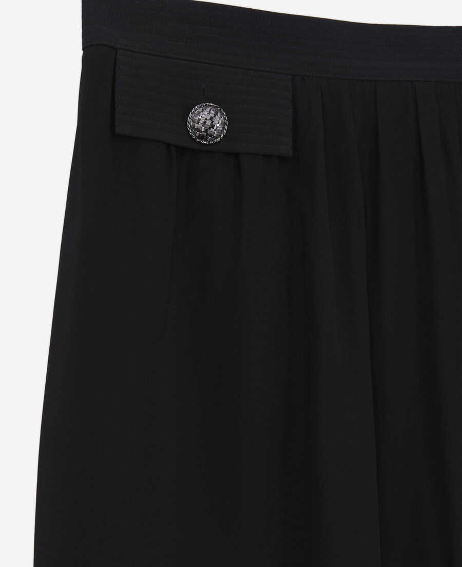 The Kooples WOMEN BLACK long black skirt with pockets