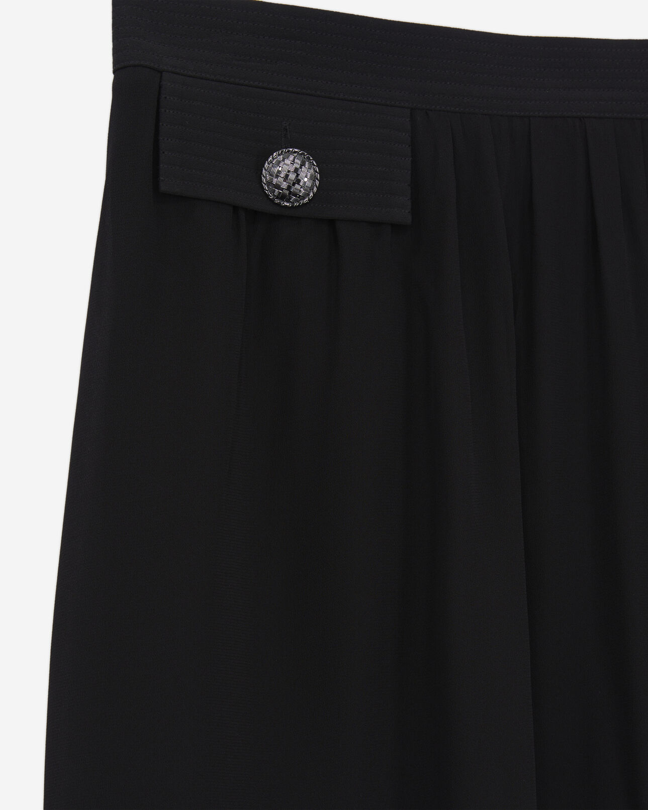 The Kooples WOMEN BLACK long black skirt with pockets