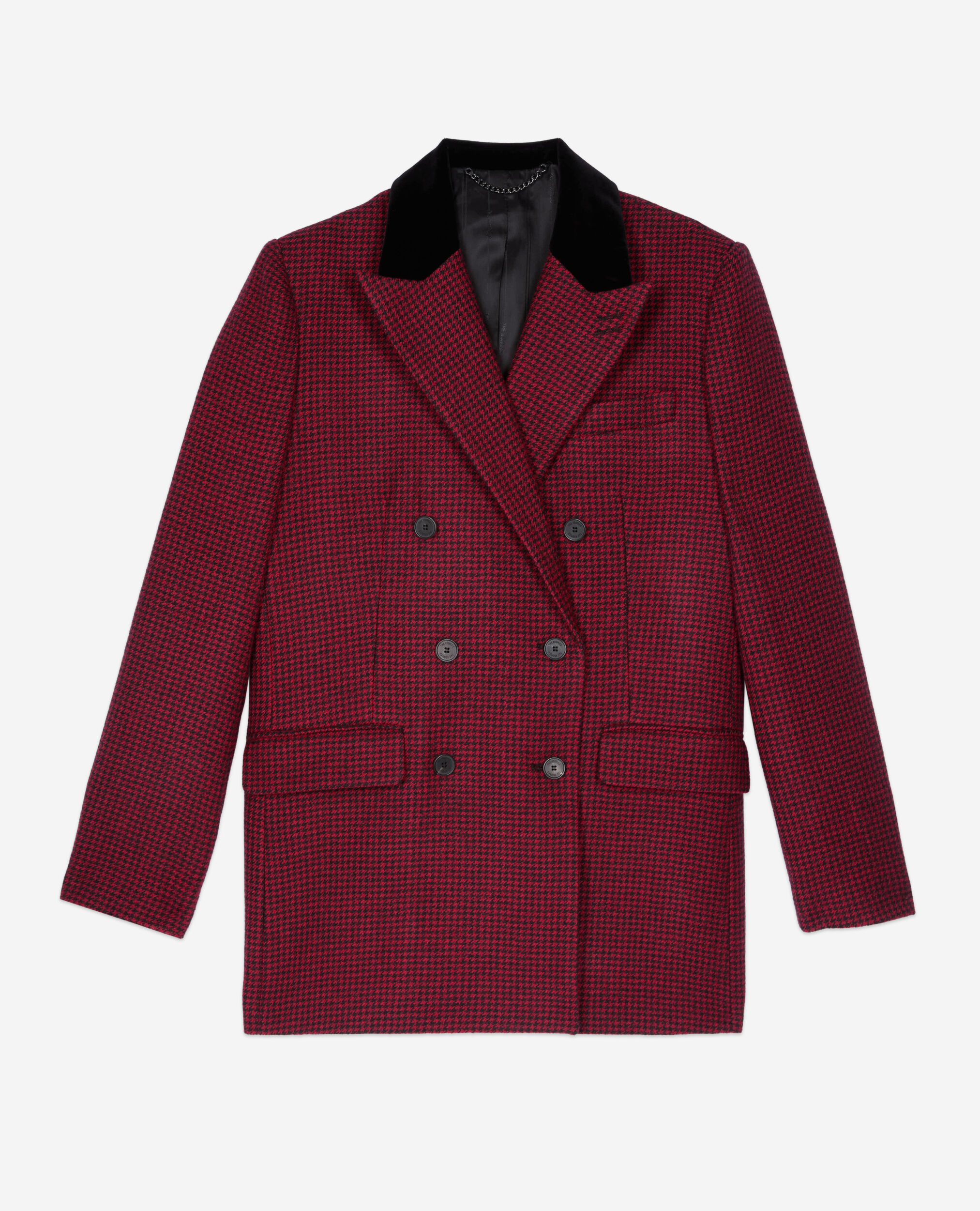 Red houndstooth coat online