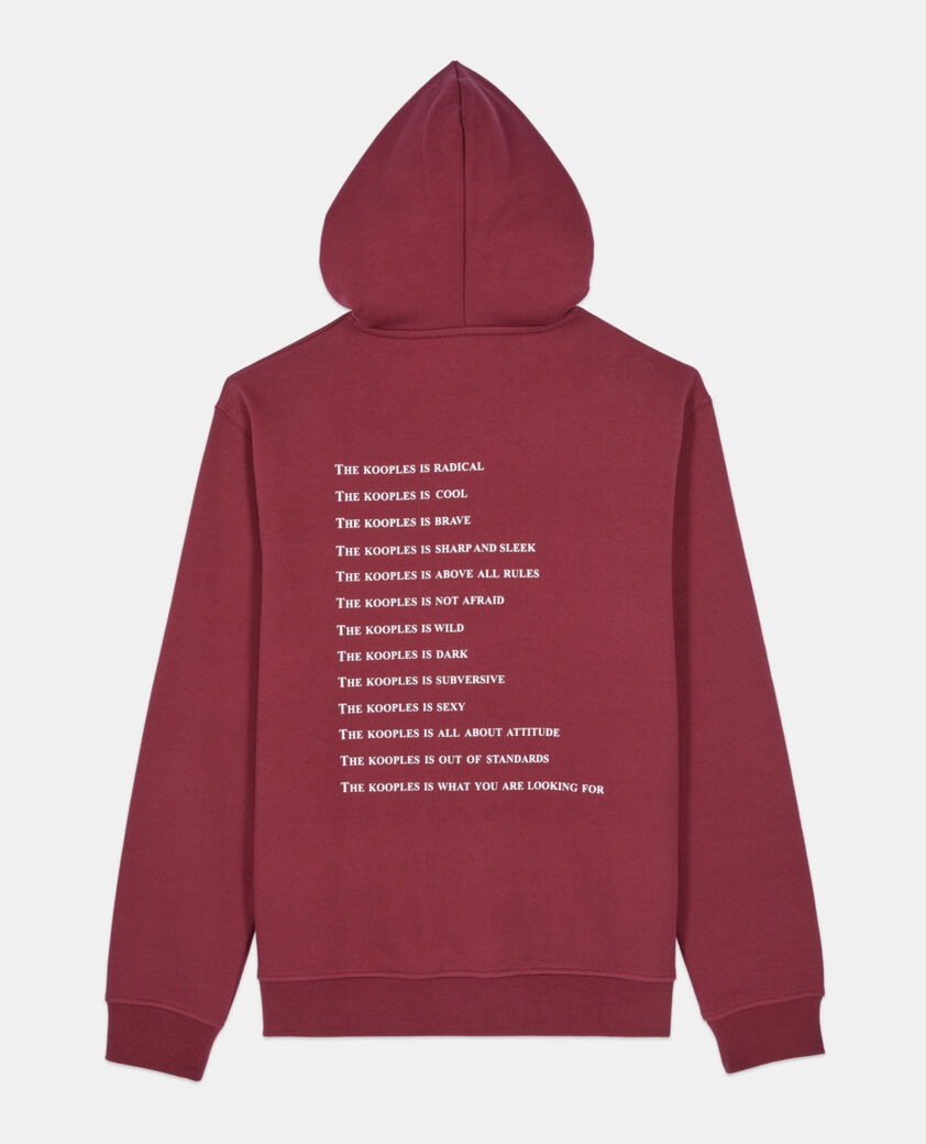 The Kooples HERREN BURGUNDY bordeauxrotes kapuzensweatshirt what is