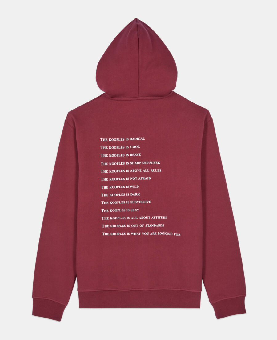 The Kooples HOMME BURGUNDY sweatshirt à capuche what is bordeaux