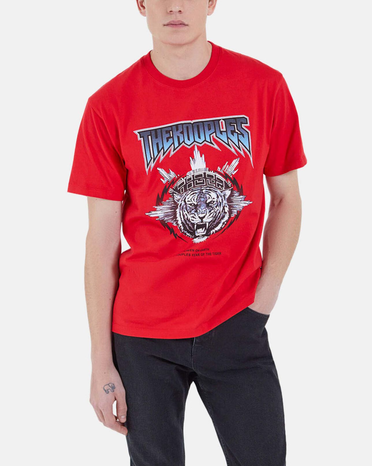 The Kooples MEN RED tiger t-shirt