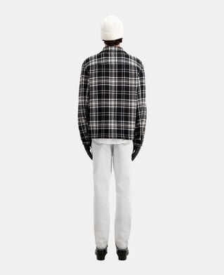 The Kooples H BLACK WHITE checkered wool-blend overshirt jacket