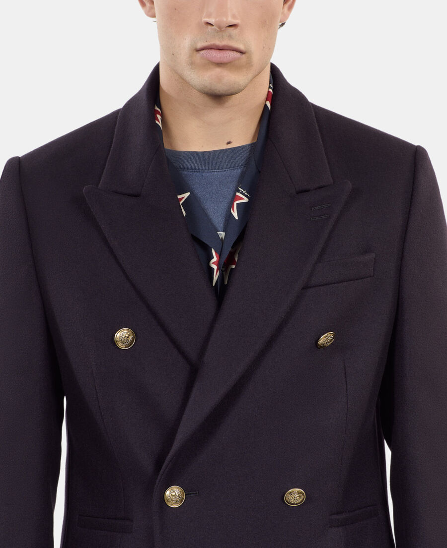 The Kooples HOMBRE NAVY abrigo largo mezcla lana azul marino