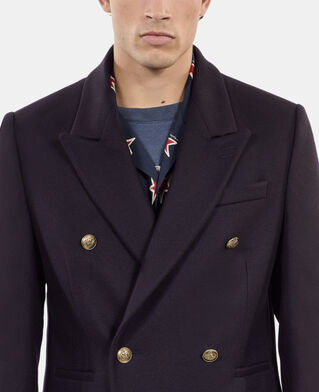 The Kooples HOMBRE NAVY abrigo largo mezcla lana azul marino