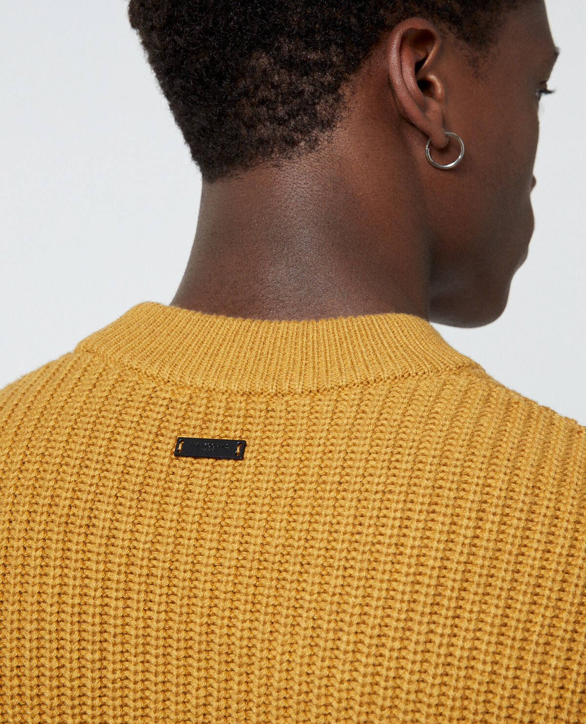 Mustard cable knit top