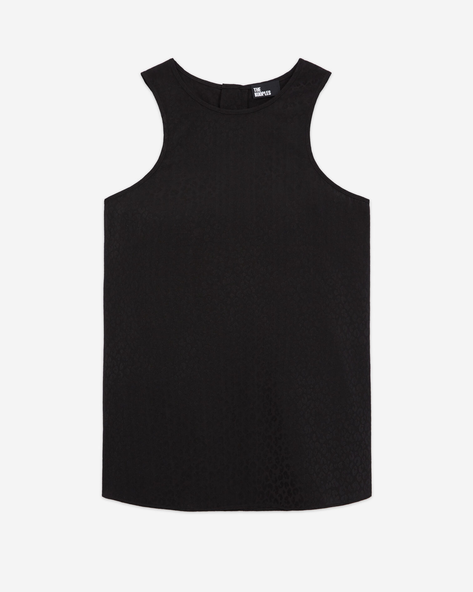 Black leopard print tank top, BLACK, hi-res image number null