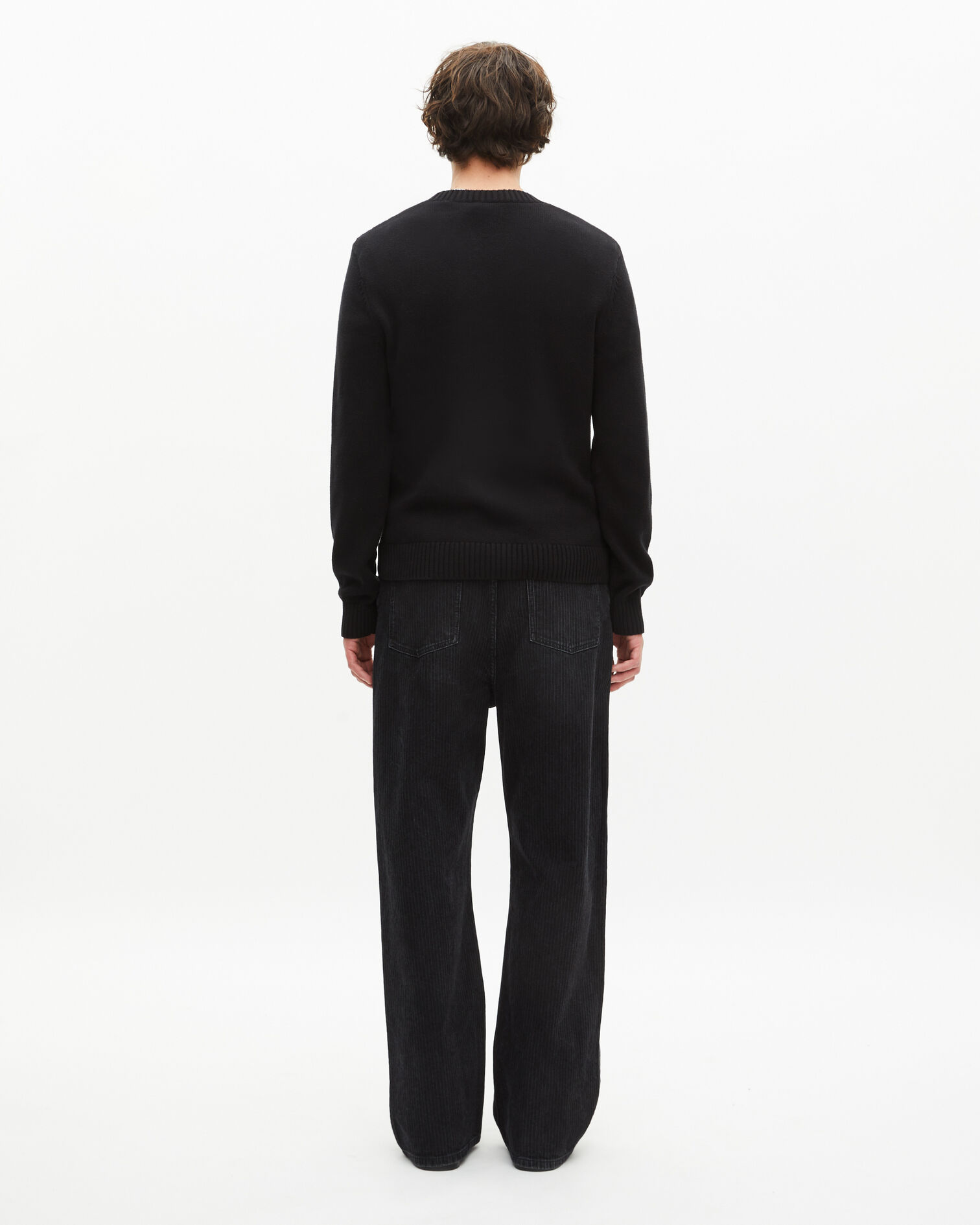 Black skull screen-printed sweater, BLACK-ECRU, hi-res image number null
