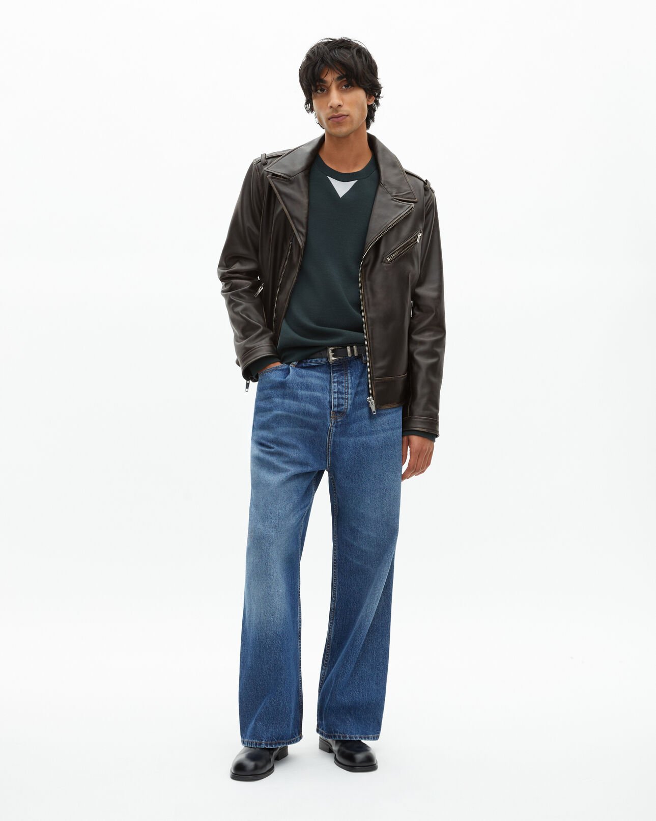 The Kooples H BLACK USED LIGHT black leather biker jacket