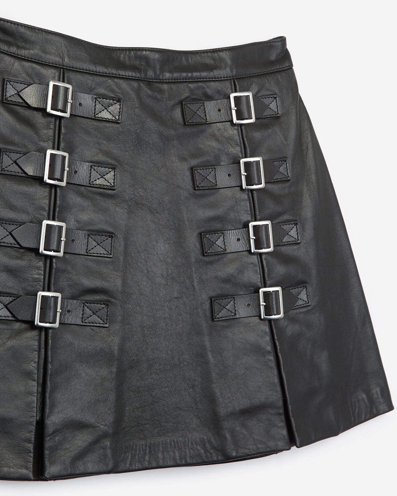 The Kooples FEMME BLACK jupe courte rock cuir noir