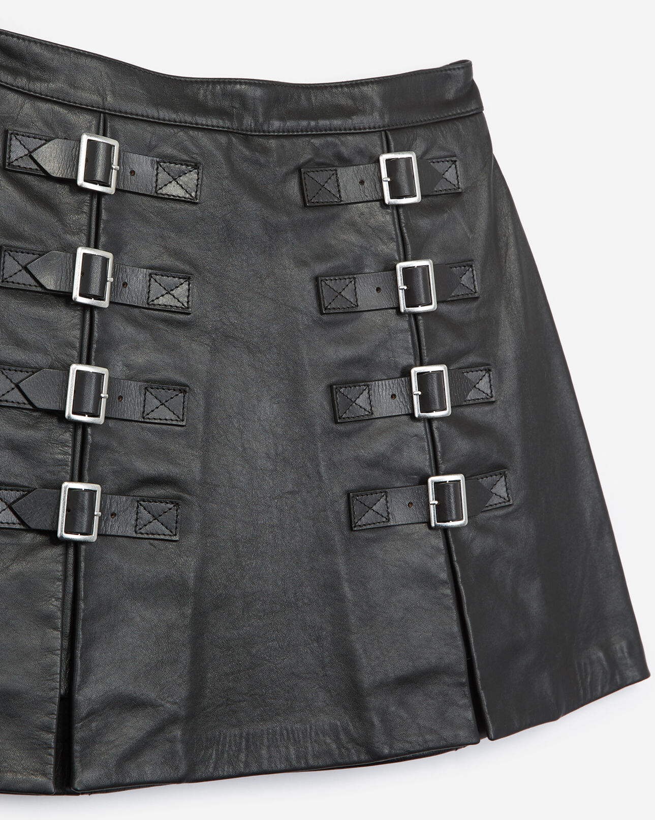 The Kooples FEMME BLACK jupe courte rock cuir noir