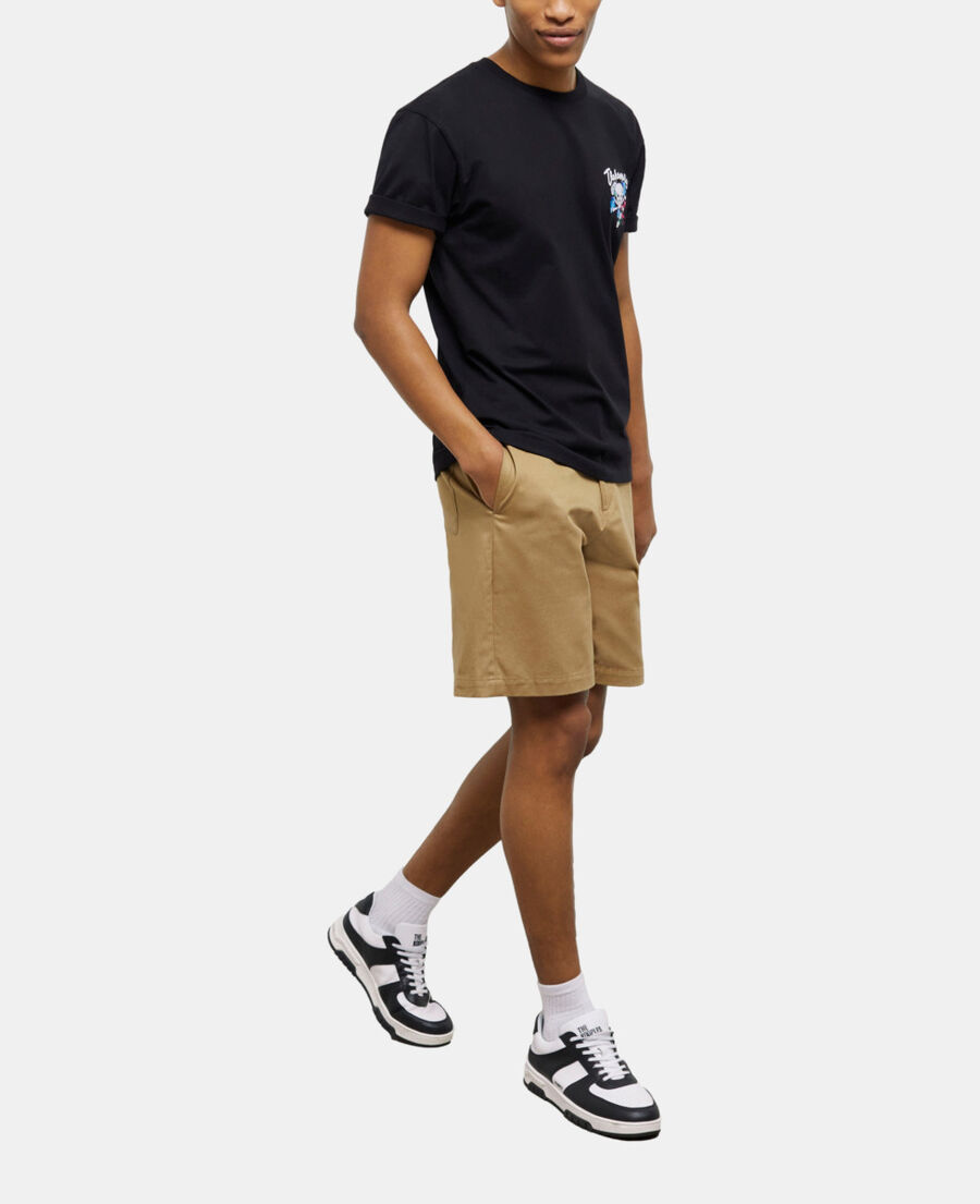 camiseta negra bordados para hombre