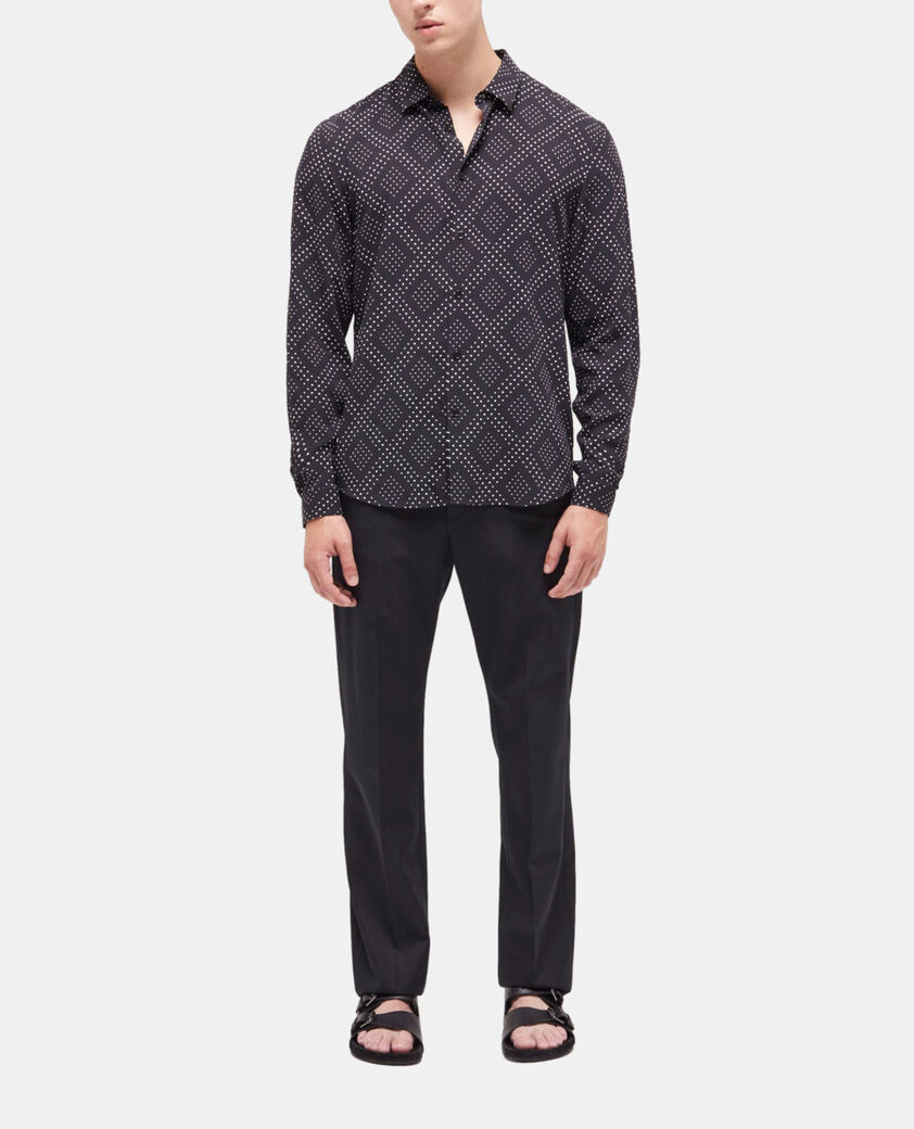The Kooples HOMME BLACK WHITE chemise col classique imprimée