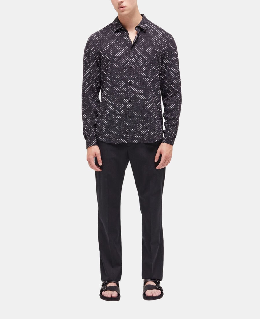 The Kooples HOMME BLACK WHITE chemise col classique imprimée