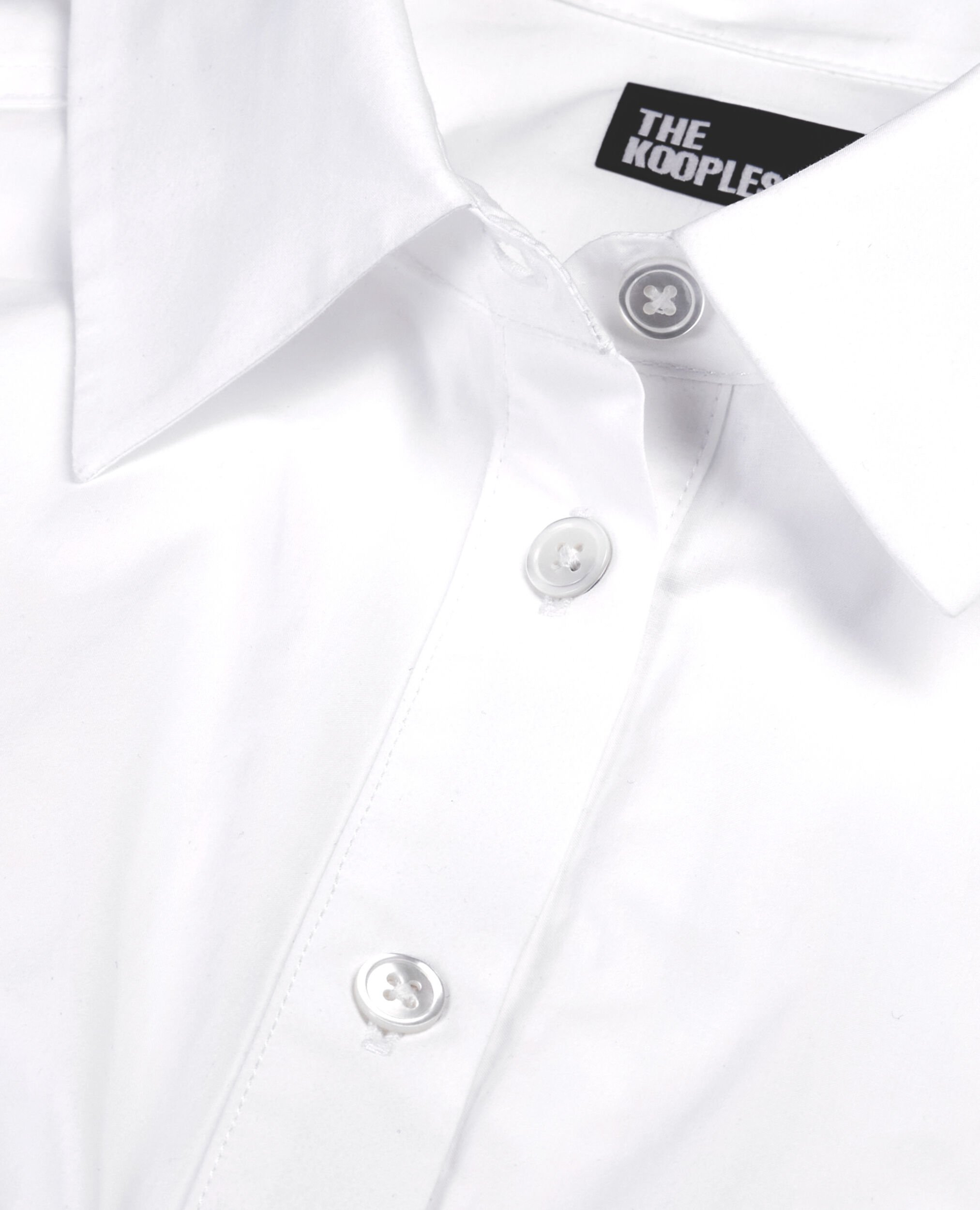 White shirt with corset style stitching, WHITE, hi-res image number null