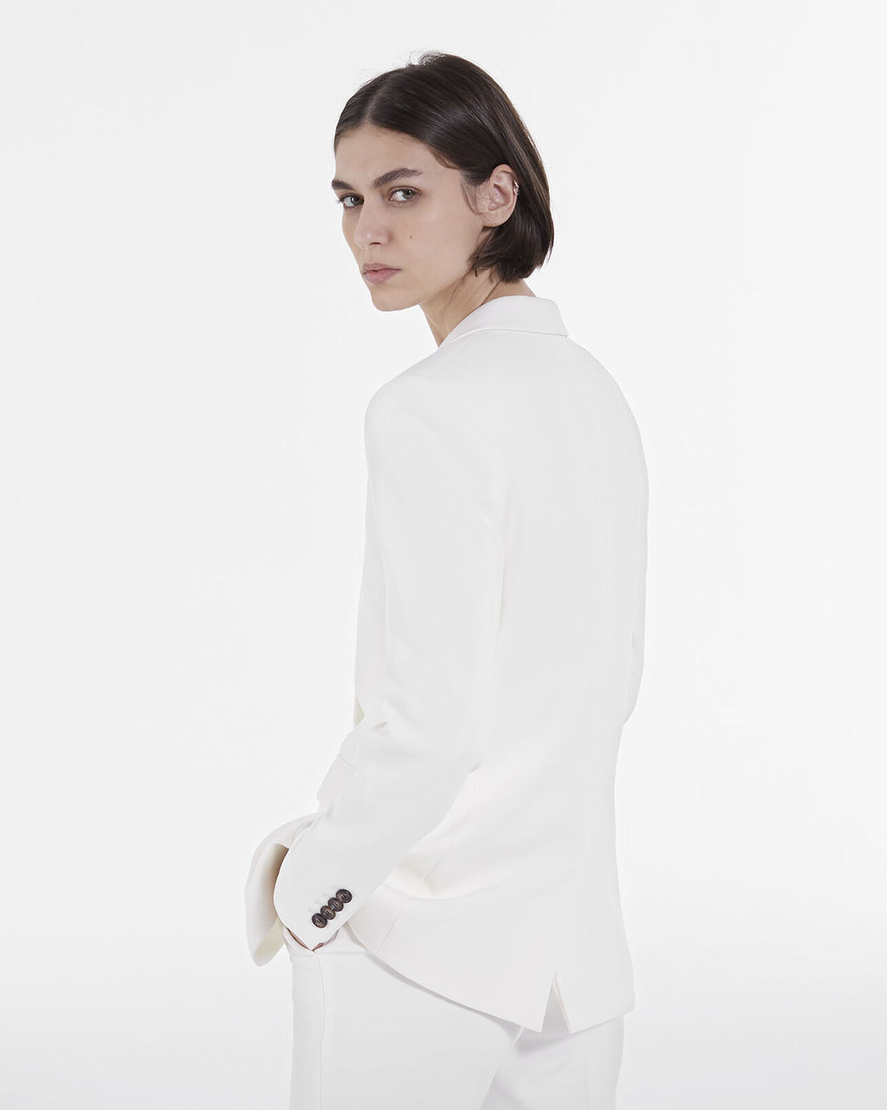 The Kooples DAMEN ECRU ecrufarbener blazer aus crêpe
