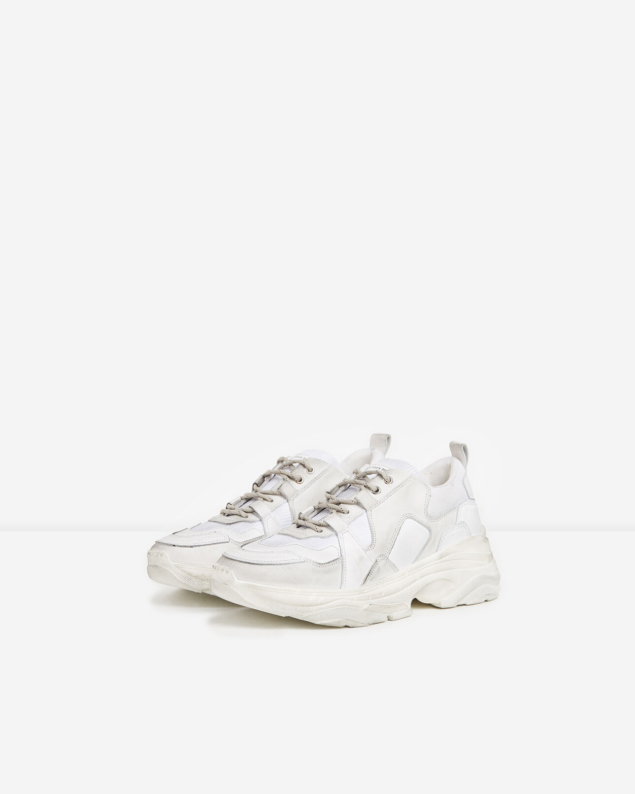 The Kooples FEMME WHITE baskets blanches large semelle