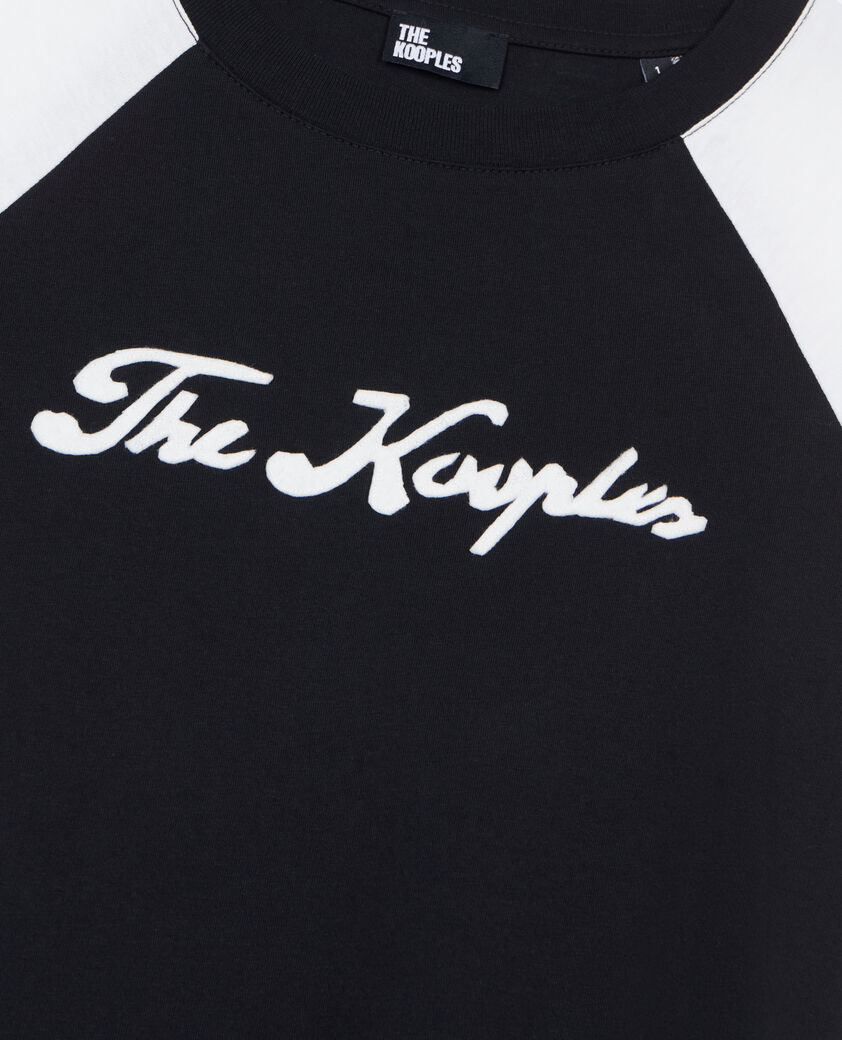 The Kooples FEMME BLACK t-shirt manches longues noir et blanc