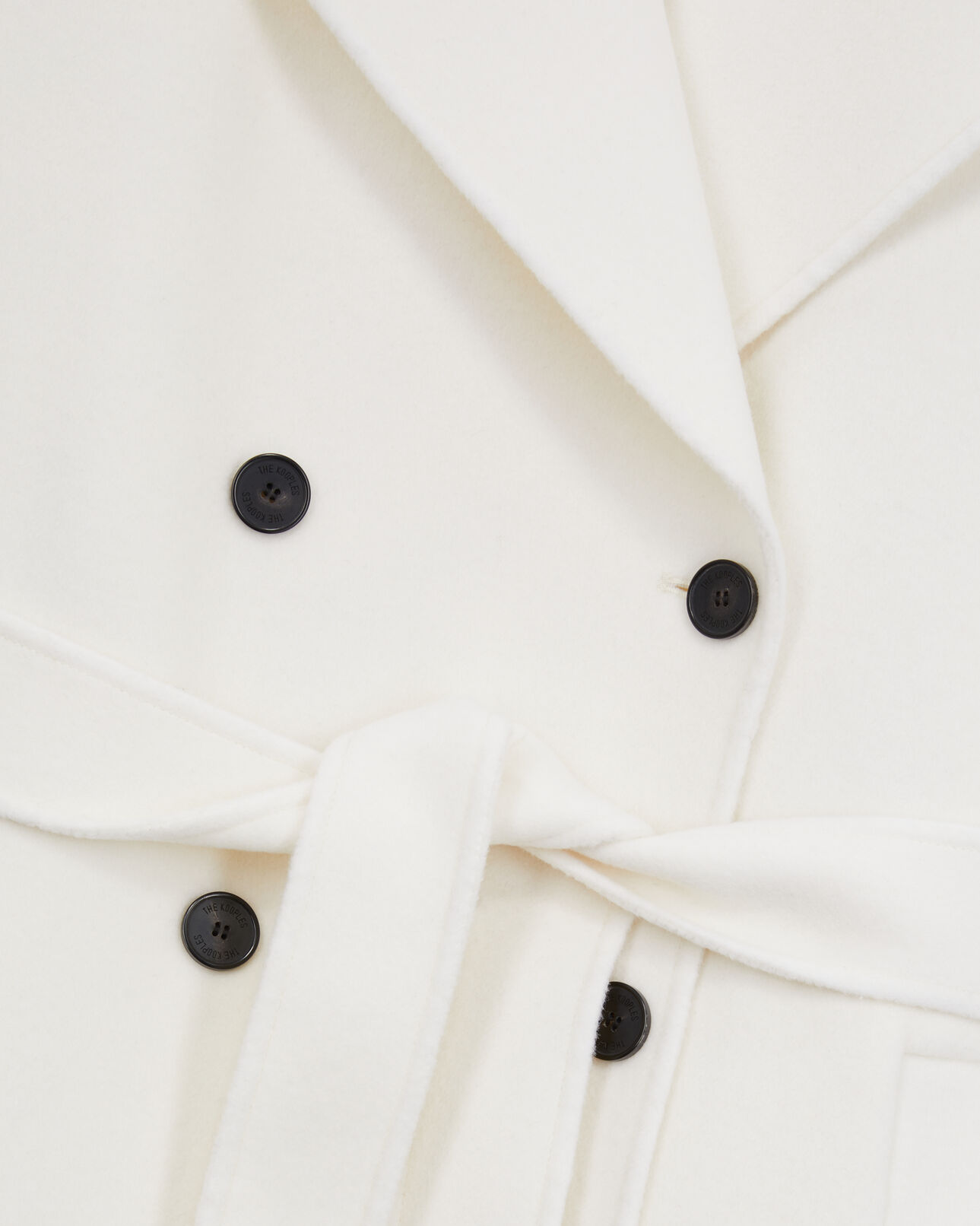 The Kooples FEMME ECRU manteau long écru en mélange de laine