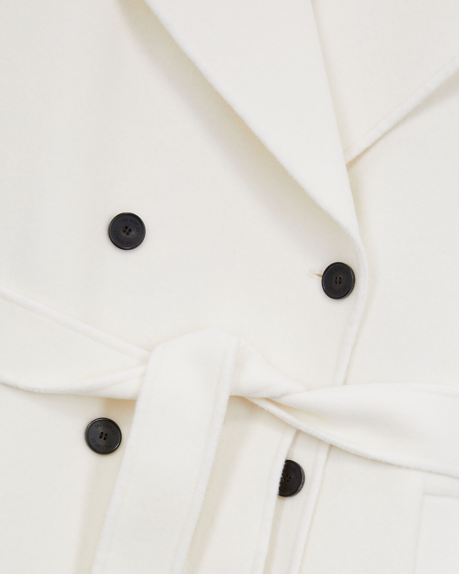 Manteau long écru en mélange de laine, ECRU, hi-res image number null