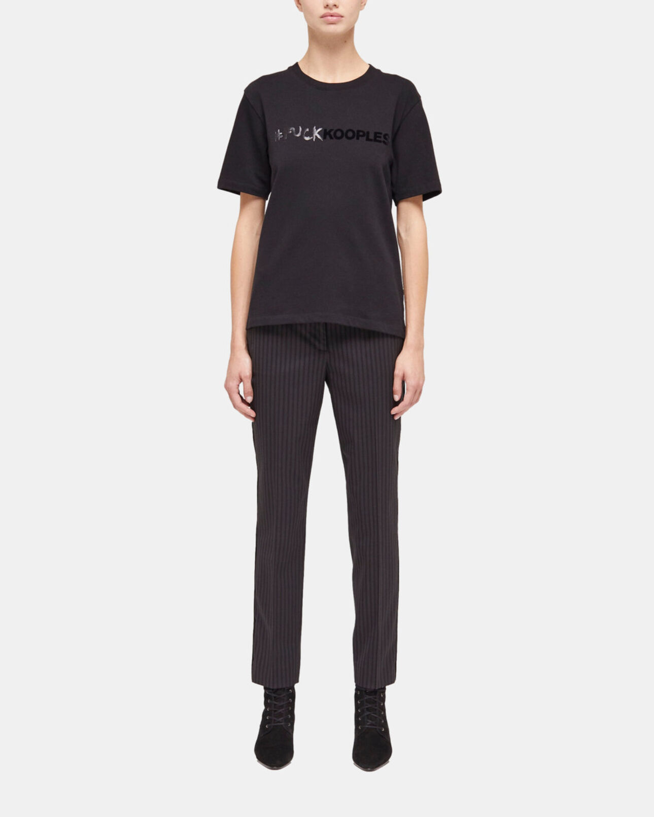 The Kooples MUJER BLACK camiseta logotipo negra para mujer