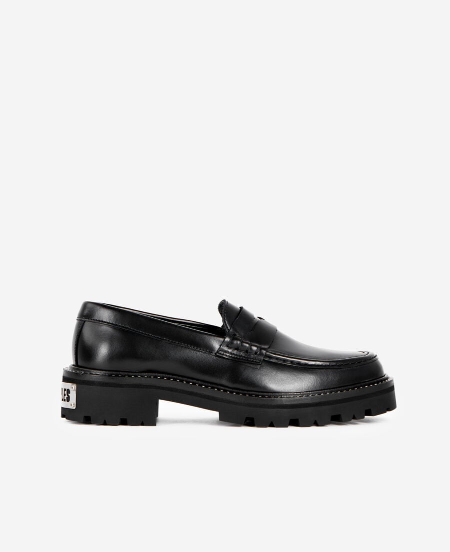 The Kooples MUJER BLACK mocasines de cuero negro