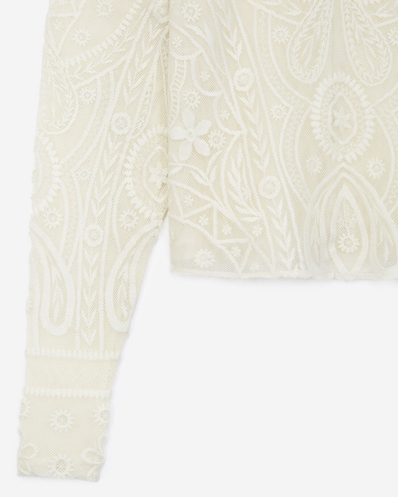 The Kooples WOMEN ECRU ecru lace top with high neck
