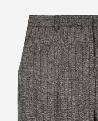 The Kooples FEMME BLACK pantalon tailleur droit à chevrons lurex doré et noir