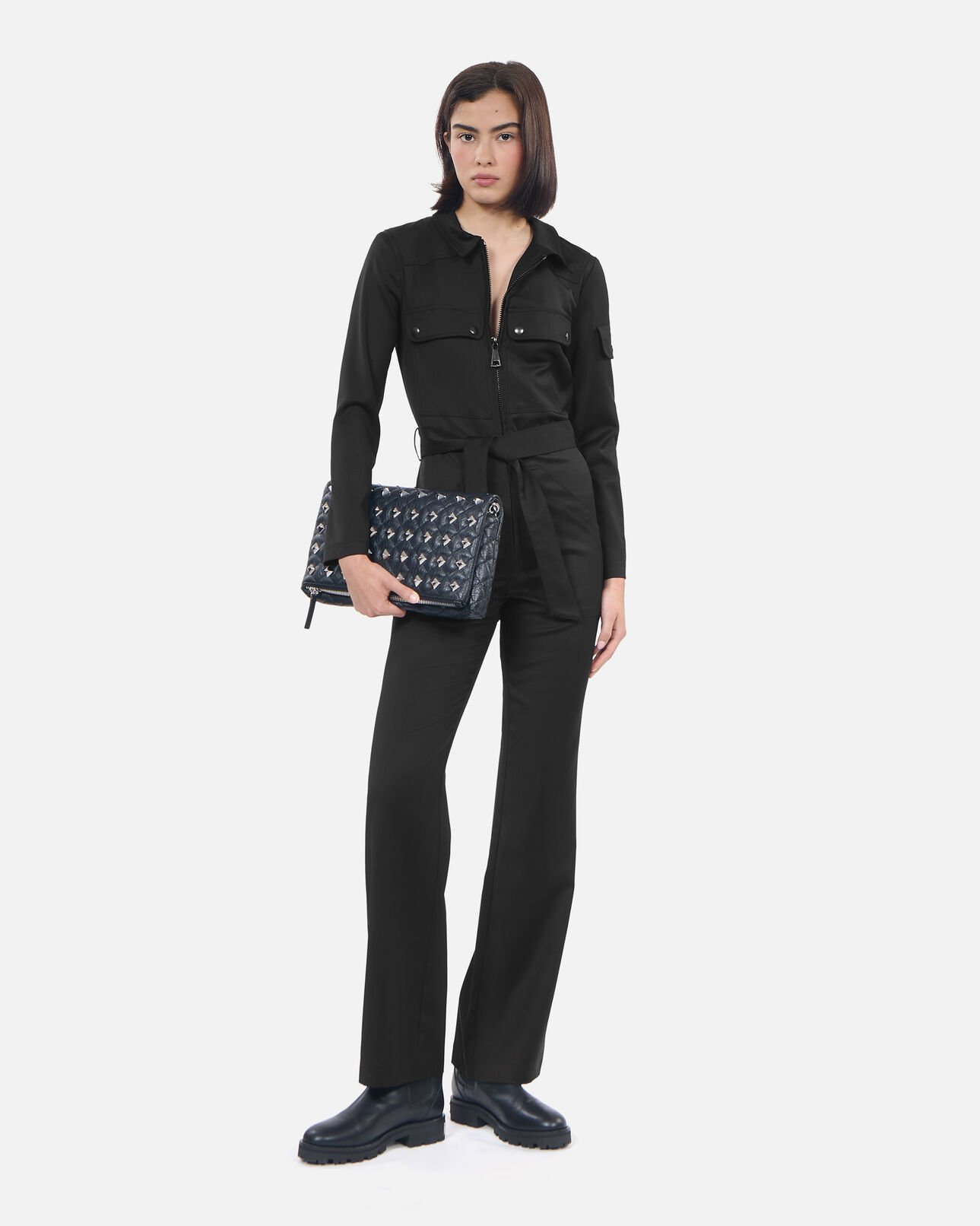 The Kooples WOMEN BLACK black wool the kooples x carolina ritzler jumpsuit