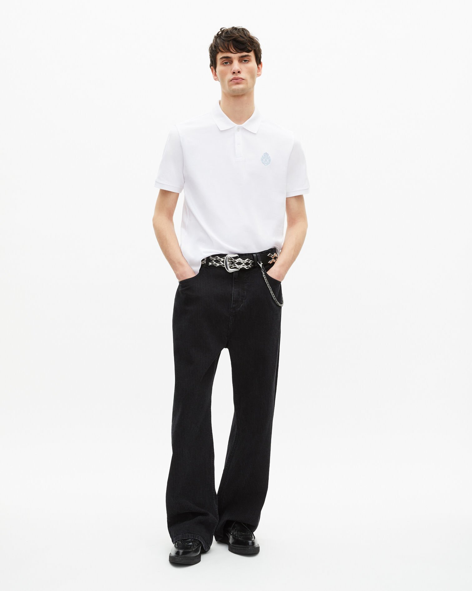 Piqué-Poloshirt mit klassischem Kragen weiß, WHITE, hi-res image number null