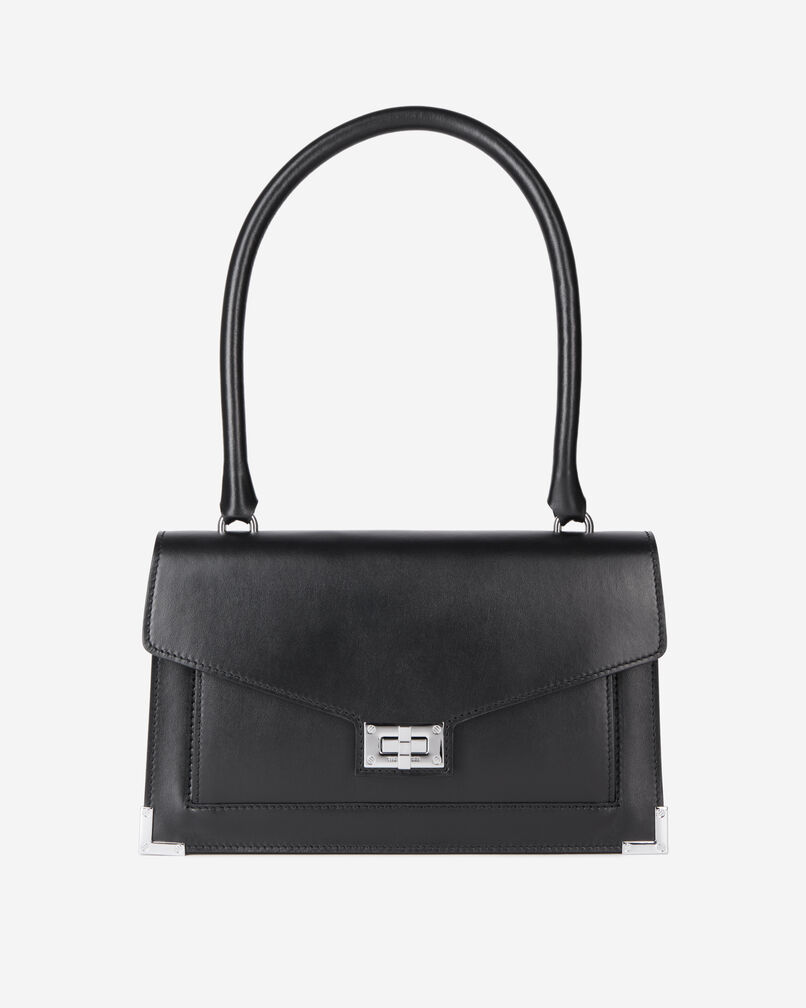 The Kooples WOMEN BLACK emily shoulder bag in black leather