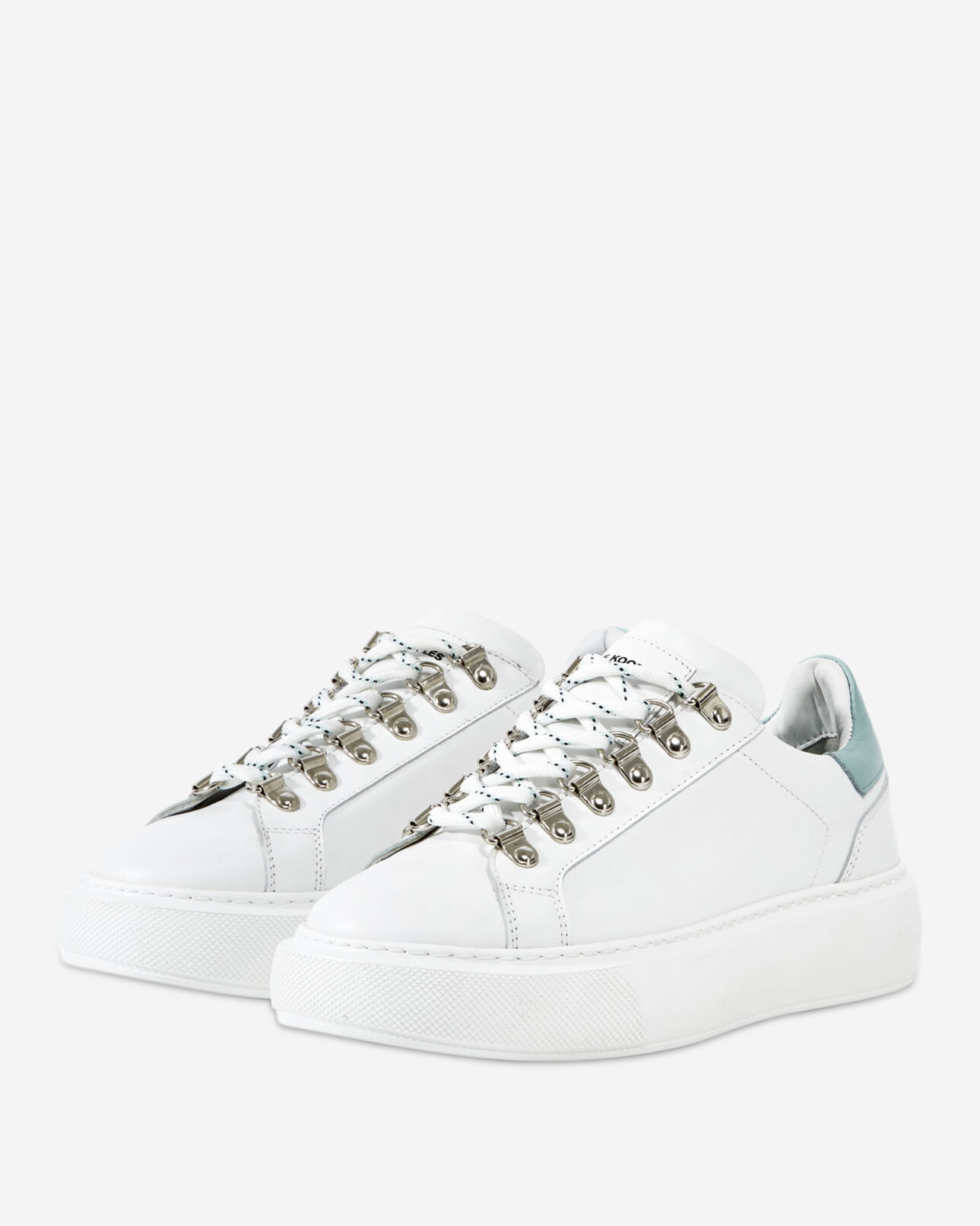 The Kooples MIXED WHITE / GREY leather sneakers