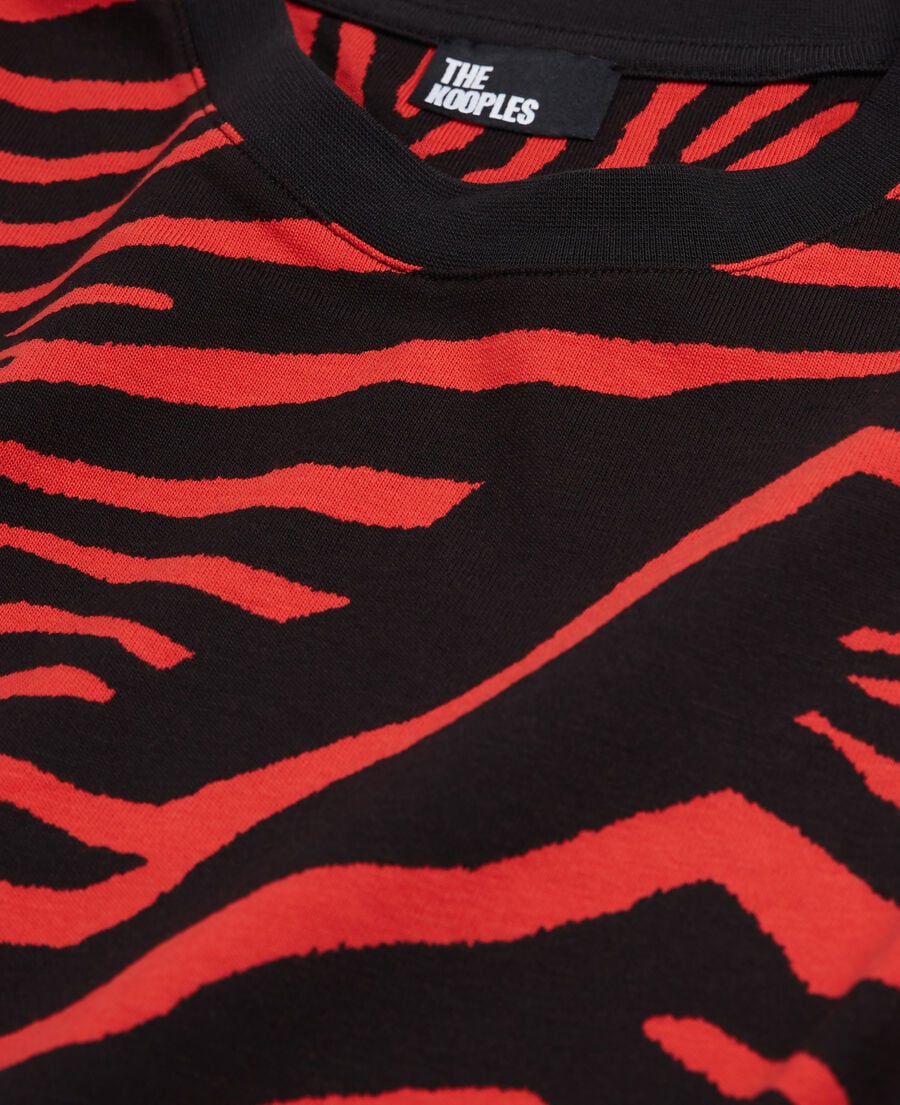 The Kooples H RED / BLACK men's red printed t-shirt