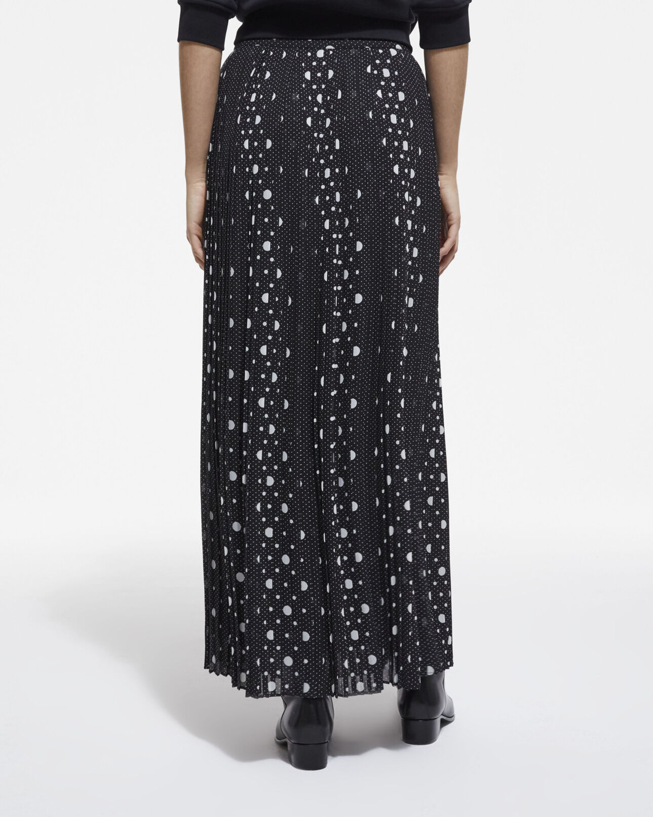 The Kooples WOMEN BLACK-ECRU long printed skirt