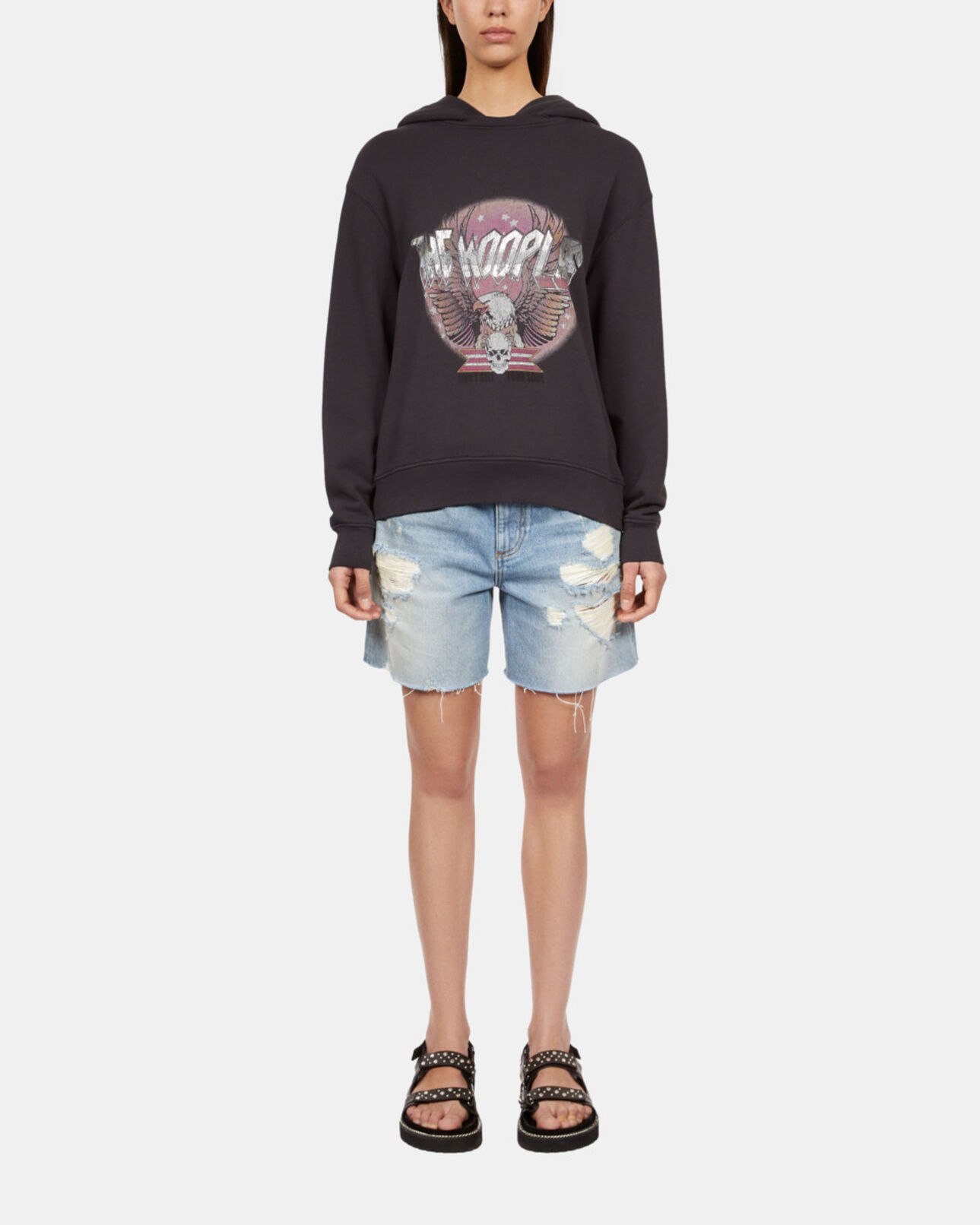 The Kooples FEMME CARBONE sweatshirt à capuche gris carbone