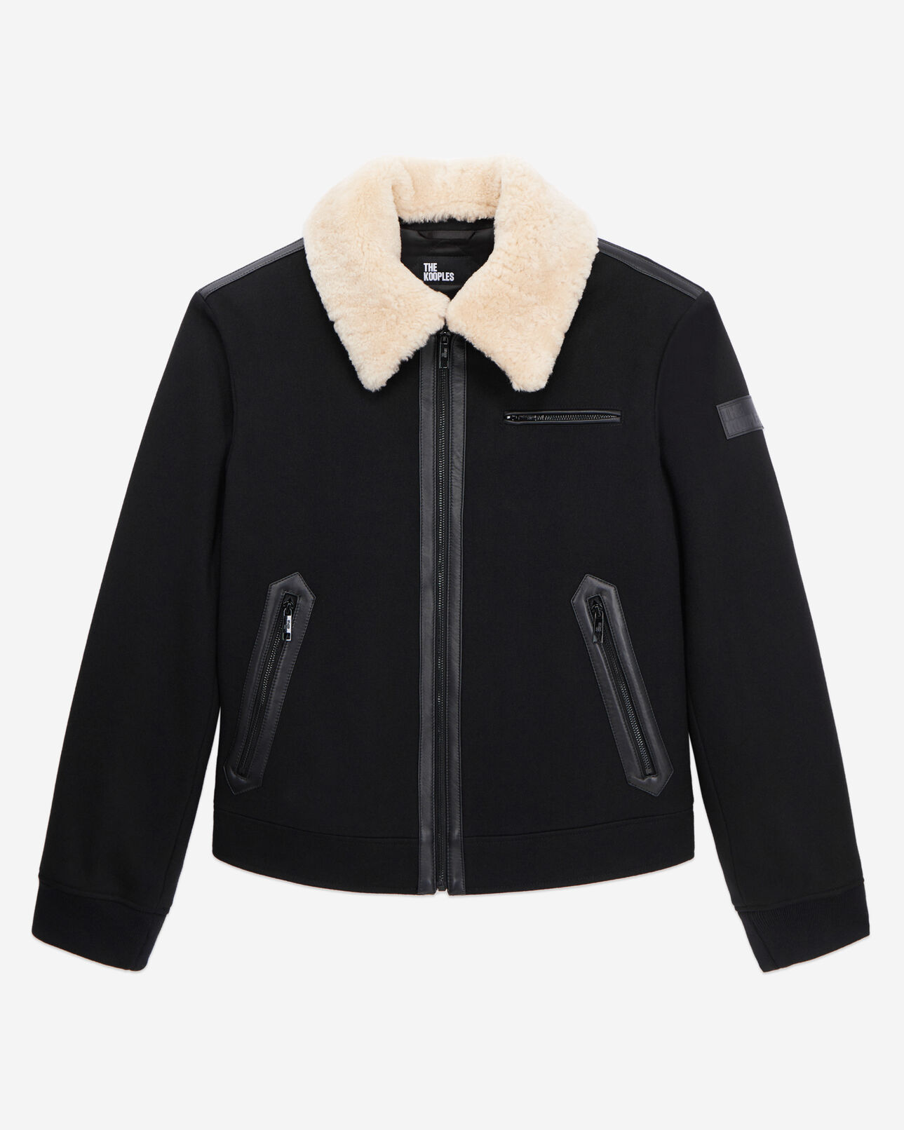 The Kooples MEN BLACK black wool-blend bomber jacket