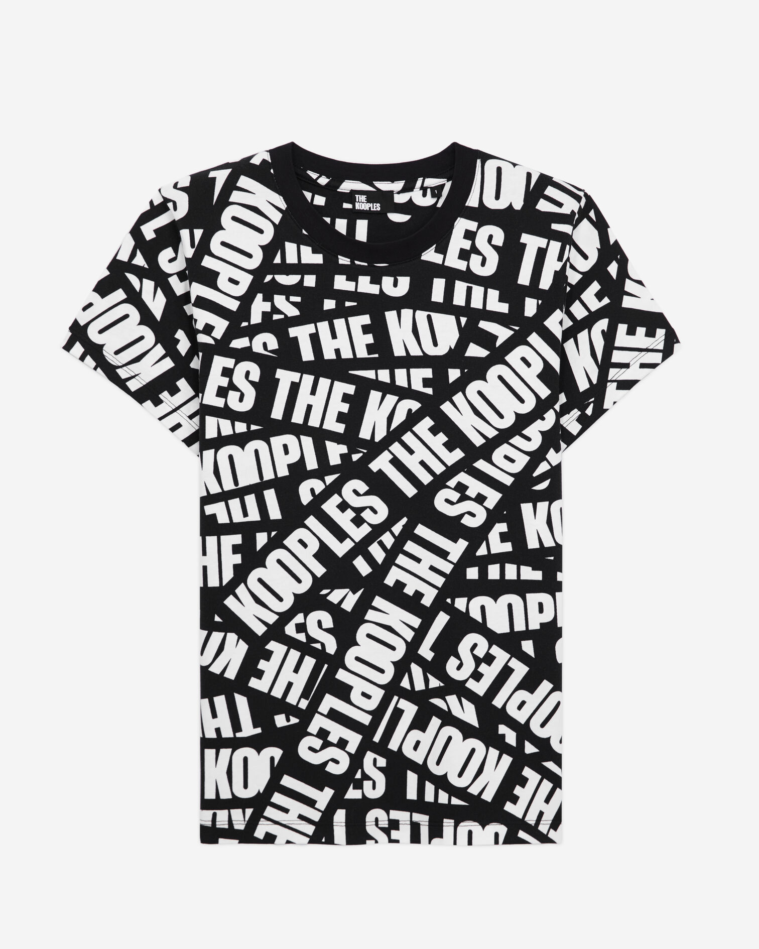 T-shirt with The Kooples logo, BLACK / WHITE, hi-res image number null